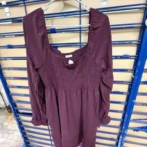 Purple Long Sleeve Dress